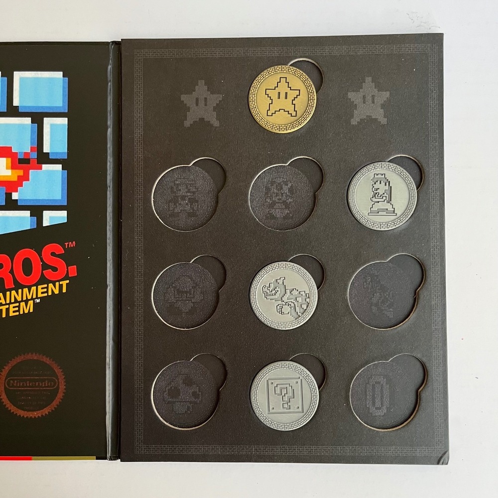 Super Mario Bros Collector Album 4 Coins Nintendo‎ Gold Star Silver Bowser Peach